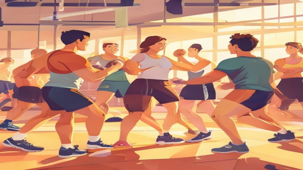 福岡県久留米市のスポーツクラブで大人がレスリングやトレーニングを楽しんでいるイメージ